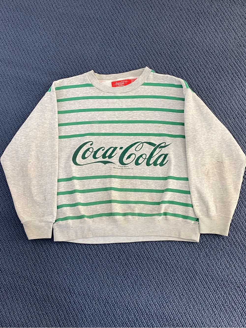 90s Coca-Cola Striped Crewneck